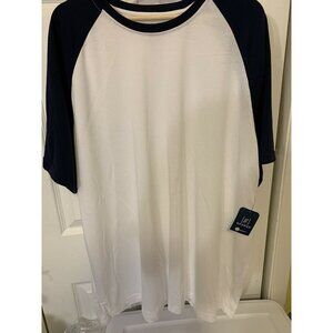 George Men's Sz 3XL‎ White Black Raglan T-Shirt
